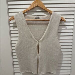 Rumored Ivory Knit V-Neck Top